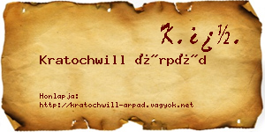 Kratochwill Árpád névjegykártya